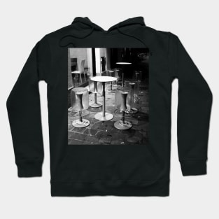 Pavia. Cafe at Night II. Black and White. 2010 Hoodie